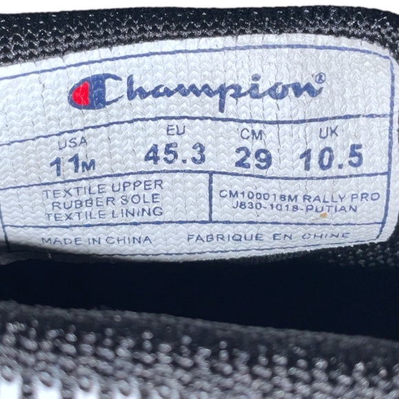 Champion Rally Pro Hi Top Shoes CM100018 Black Sz 11M - Picture 8 of 8